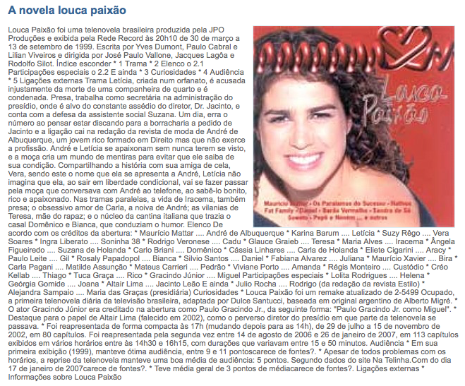 Novela Louca Paixao