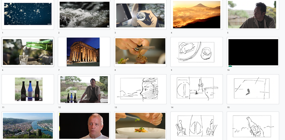 Setoshuzo Photos and Hand-drawn sketch showing framing plan for Setoshuzo filming