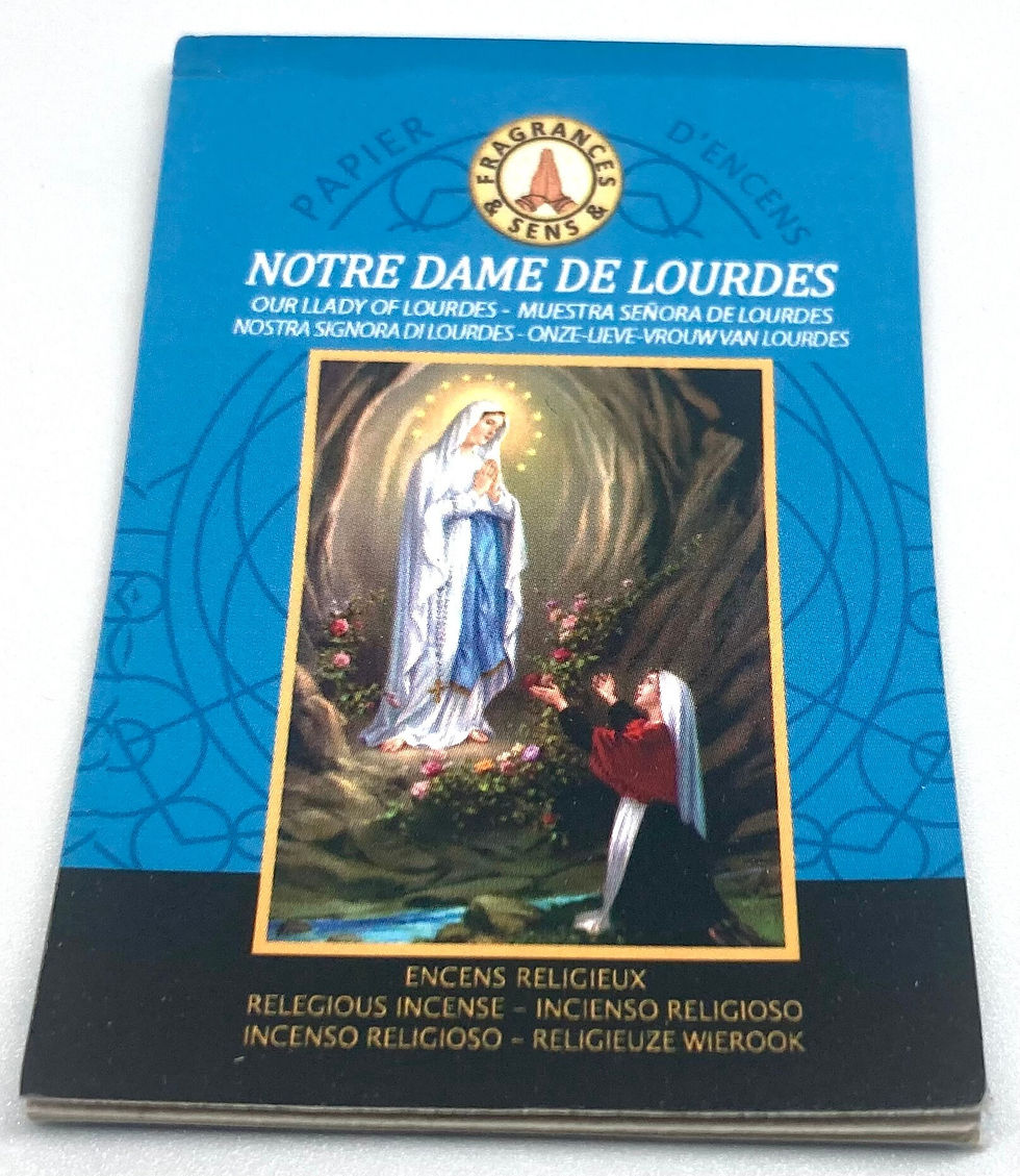 Paper incense One booklet of 36 strips Our Lady of Lourdes religious imported fr