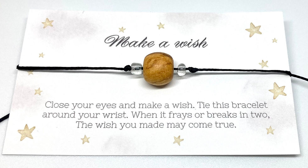 10mm barrel Palo Santo sacred wood wax cord ajustable bracelet make a wish