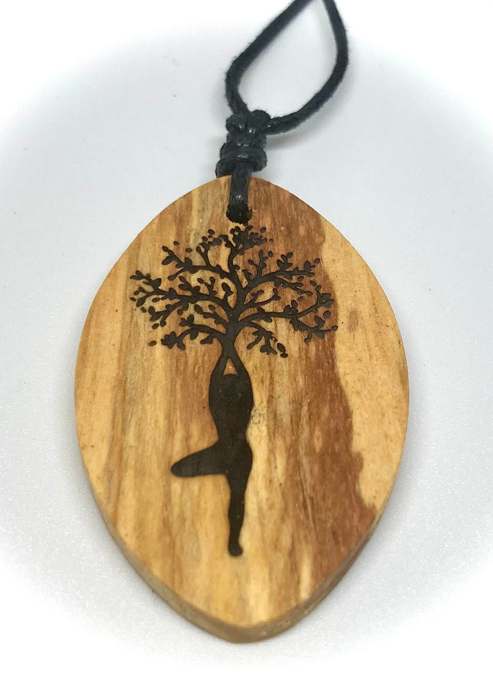 Oval pendant palo santo Necklace laser engraved