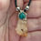 Thumbnail: Citrine alpaca silver Necklace adjustable black cord