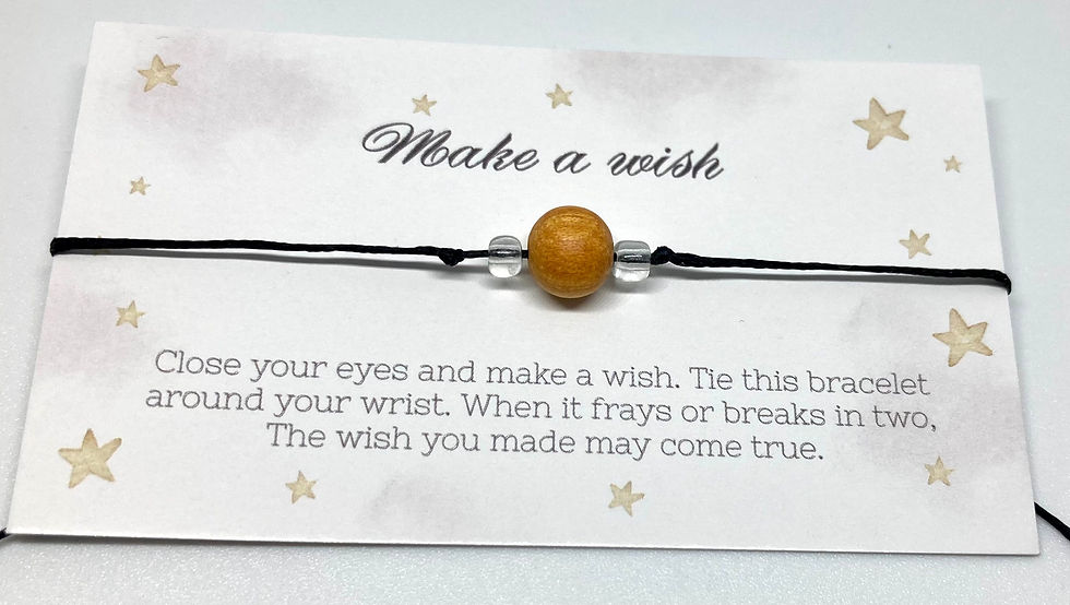 8mm Palo Santo sacred wood wax cord ajustable bracelet make a wish