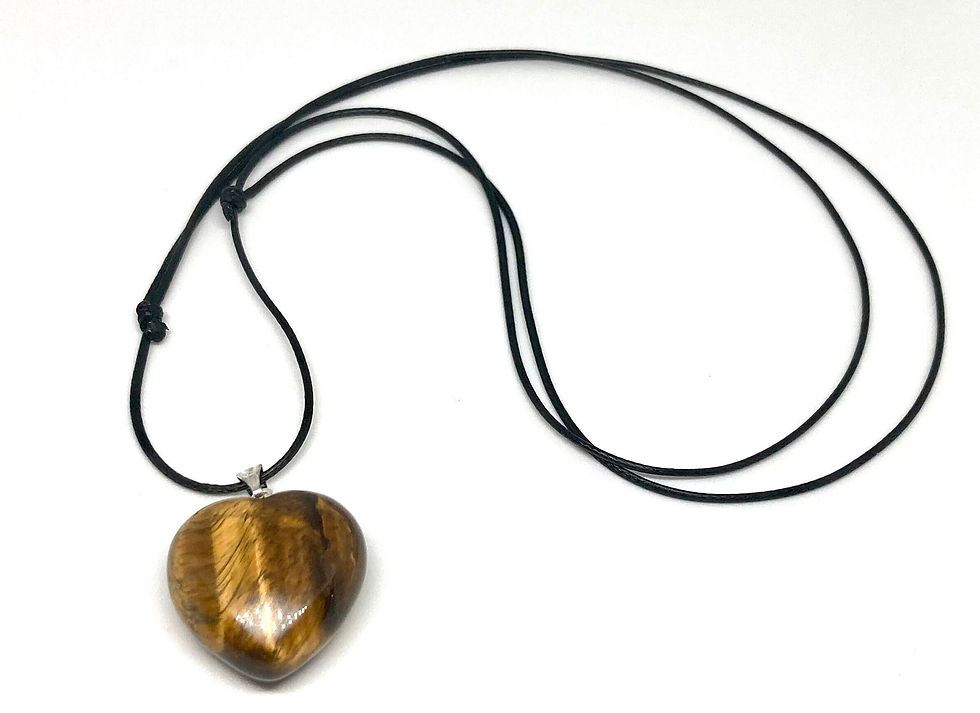 Heart gemstone tiger eye pendant Necklace