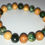 Thumbnail: Palo Santo puffed heart necklace with African turquoise gemstone and bracelet