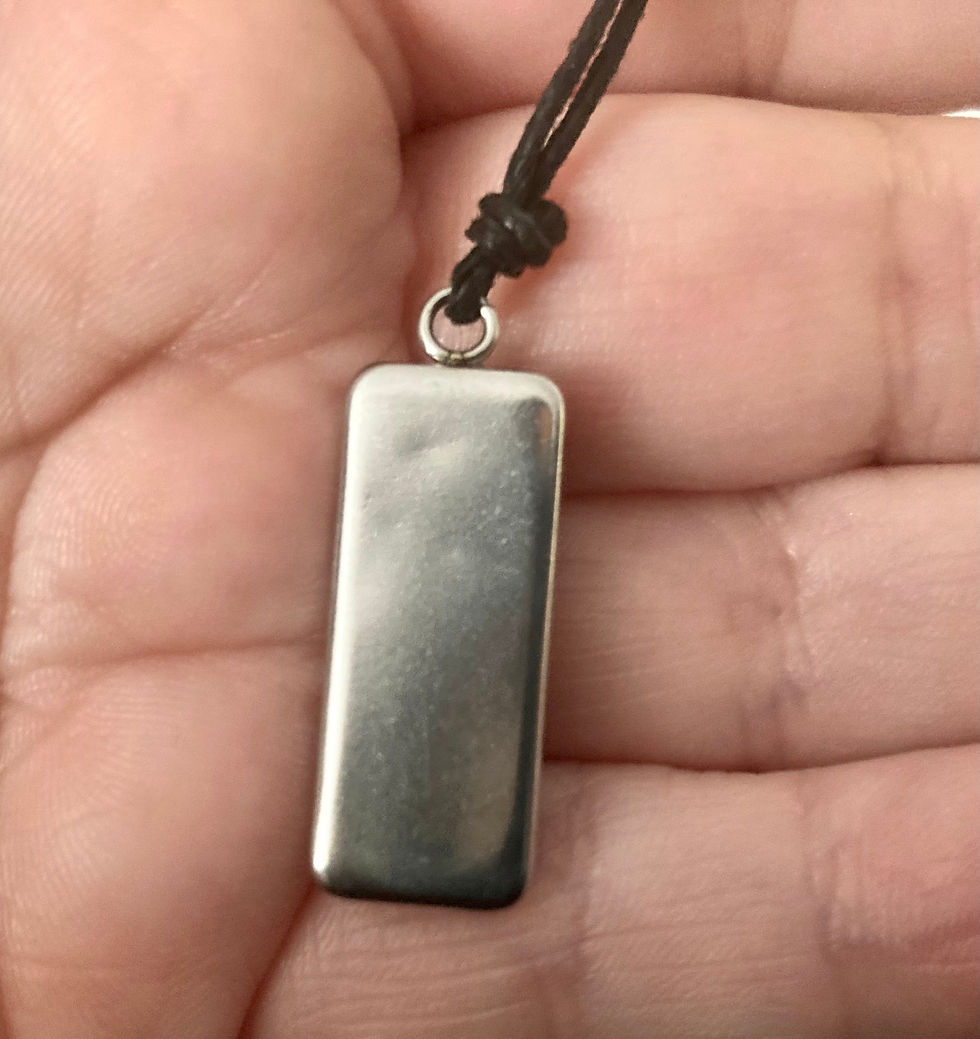 Thumbnail: Black tourmaline orgonite pendant on 304 stainless setting with adjustable cord