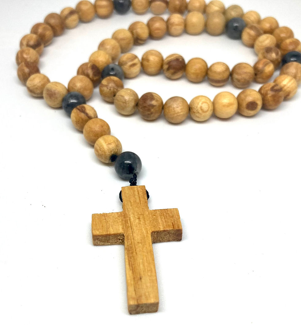 Thumbnail: Palo Santo rosary catholic with labradorite gemstone