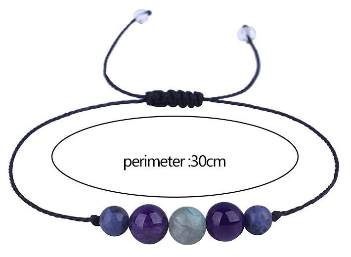 Thumbnail: Gemstone Luck wax cord ajustable bracelet make a wish