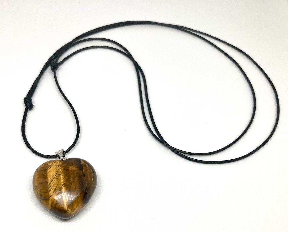 Thumbnail: Heart gemstone tiger eye pendant Necklace