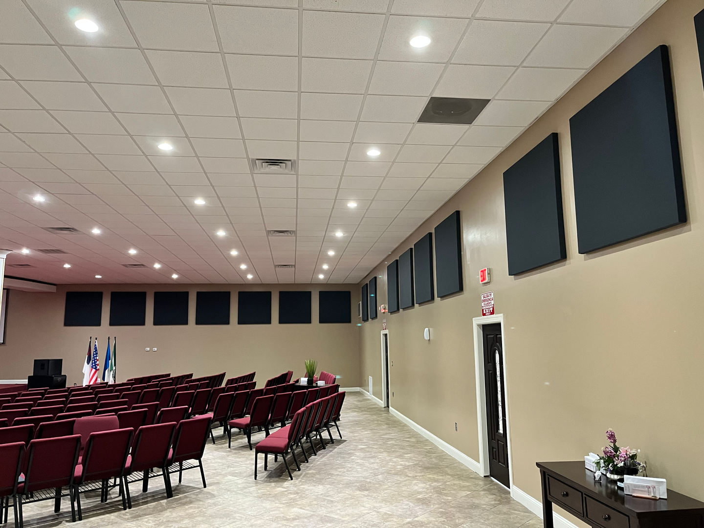Custom acoustic design to optimize sound environment in worship space