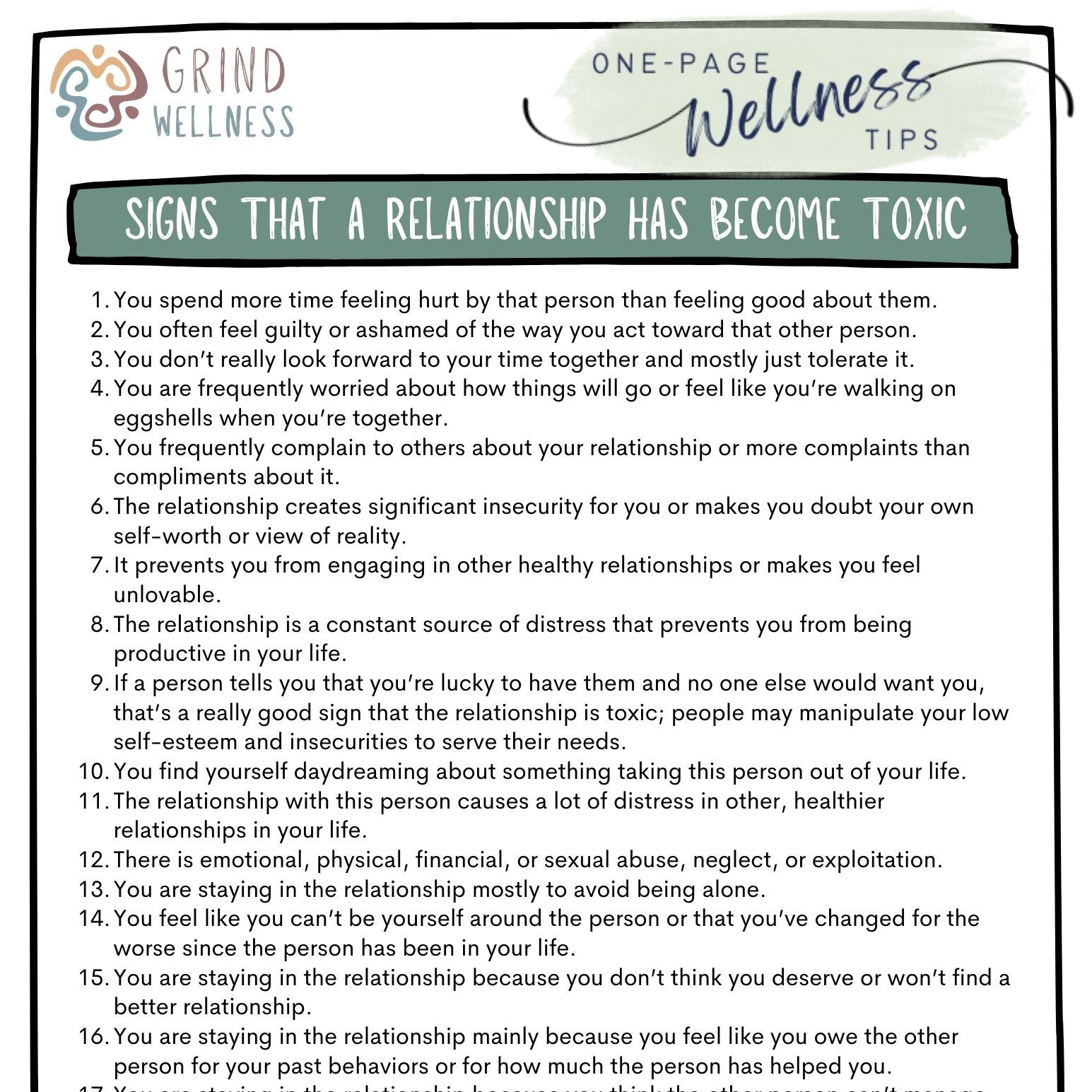 Toxic Relationship Signs