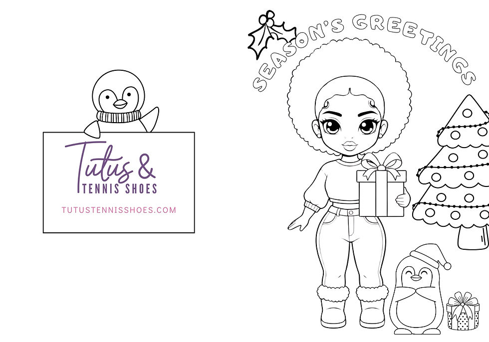 Thumbnail: Afro Pretty Color - Me Holiday Greeting Card Sets 