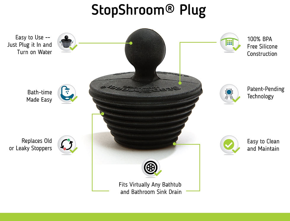 Miniature : TubShroom Ultra (Stainless) Plus StopShroom® Plug Combo for Tub Drains