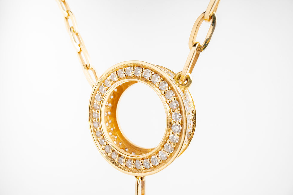 Thumbnail: Gold Eternity Necklace with Diamonds
