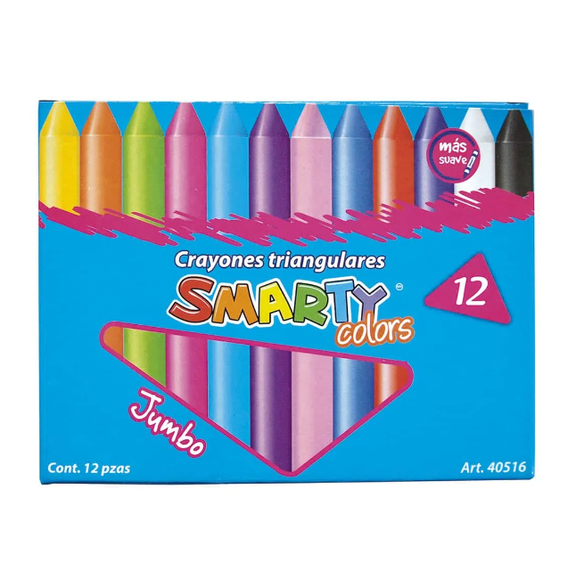 CRAYON JUMBO TRIANGULAR 12P SMARTY 40516
