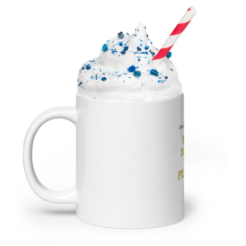Thumbnail: #neverfedthebeast Work Hard & Stay Peaceful brand on white glossy mug