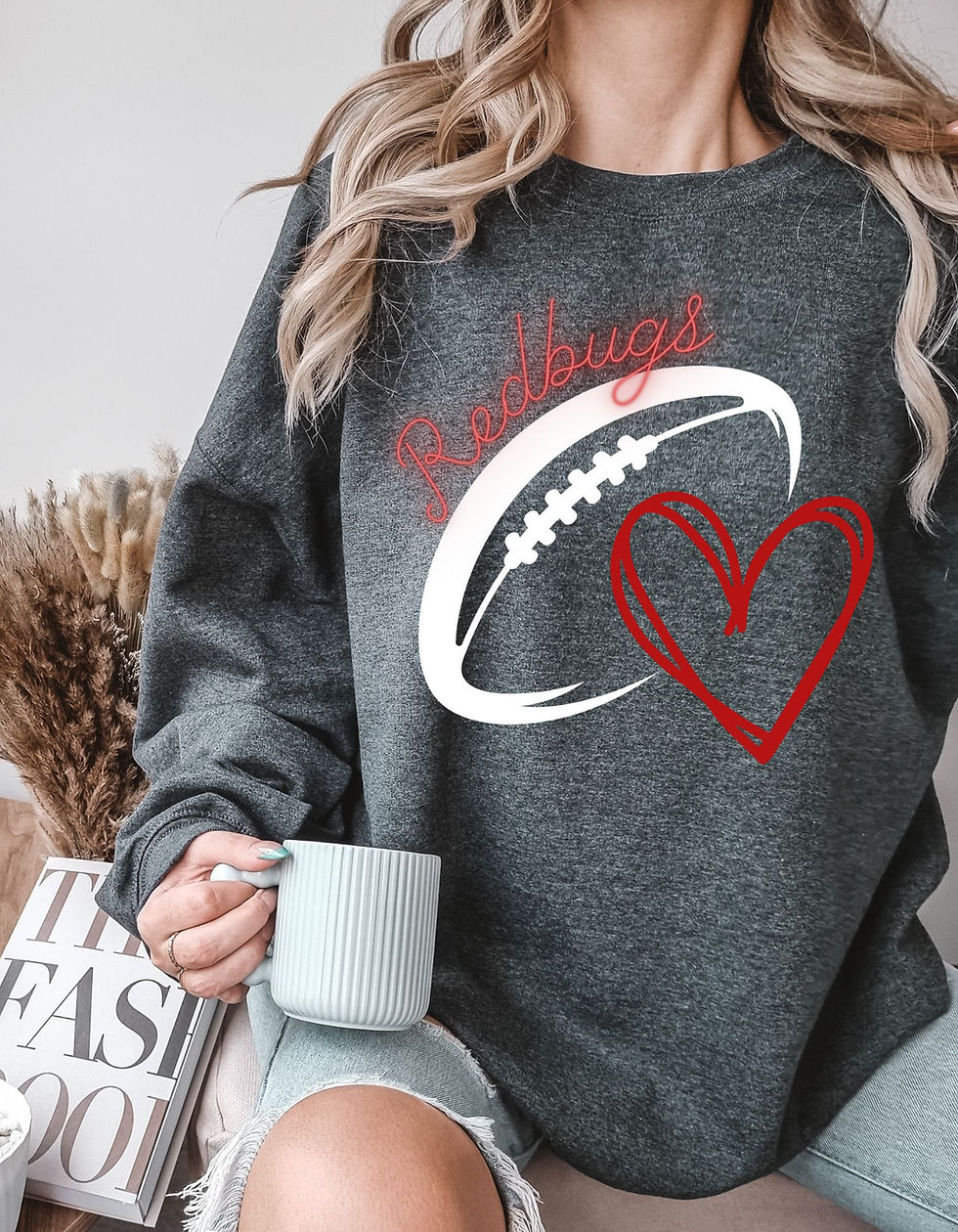 Love Redbugs Football Sweatshirt