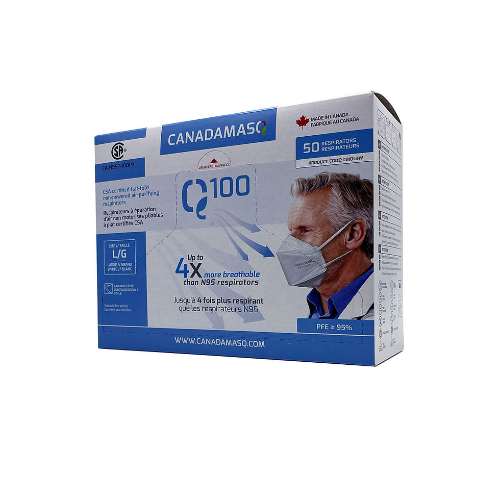 Miniature : OPSWA Q100 CSA Certified CA-N95 Respirator - White (Box of 50)