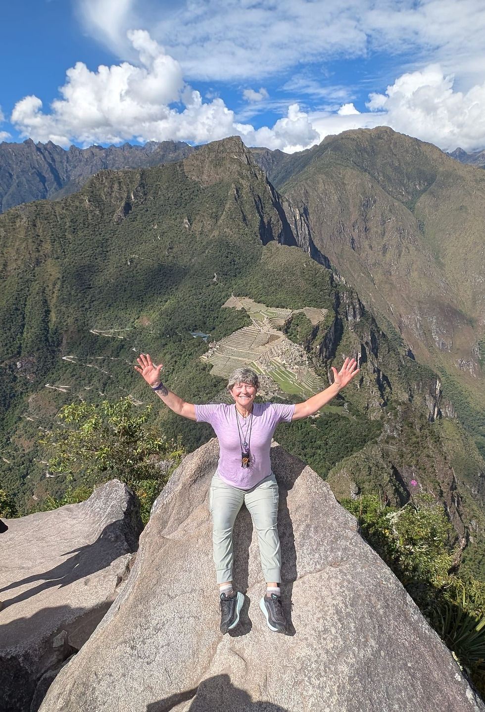 The Top of Huayna Picchu  with Machu Picchu below