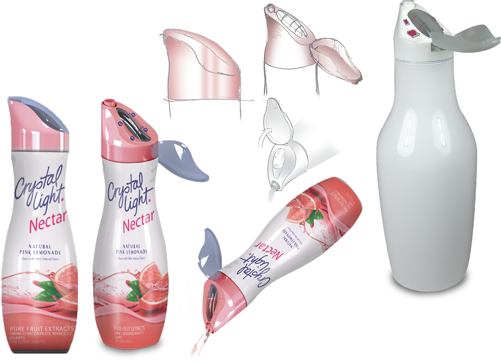 Crystal light sketches, renderings and IHUT 3D printed model