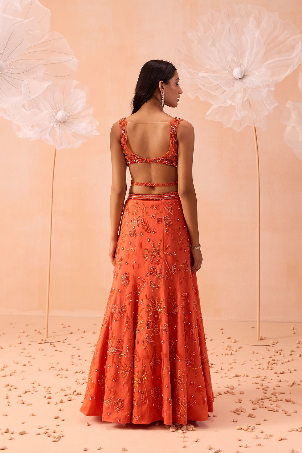 Thumbnail: CANDY ORANGE LEHENGA SET
