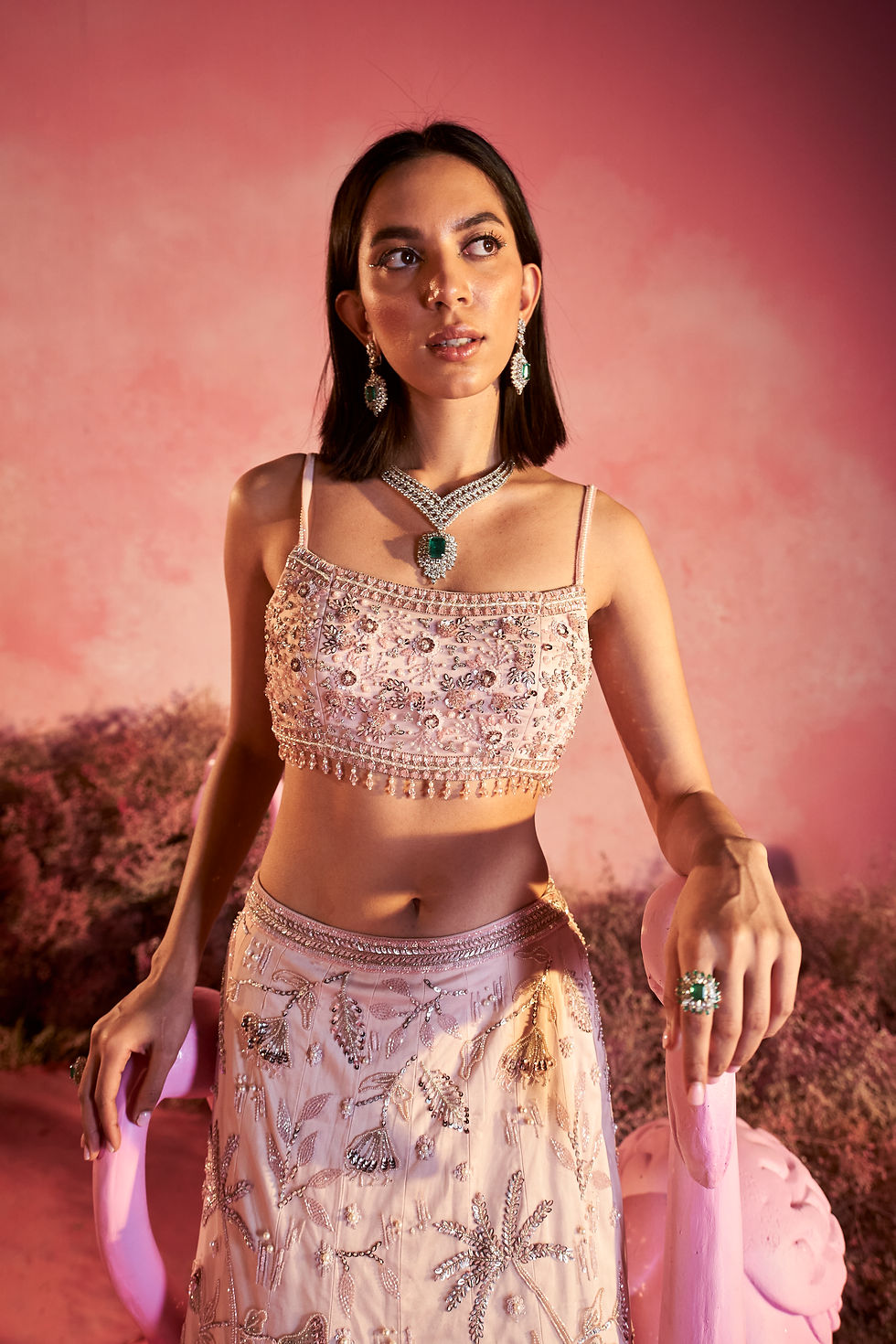 Thumbnail: FLAMINGO LEHENGA SET