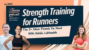 A podcast thumbnail for an episode about Strength Training for Runners