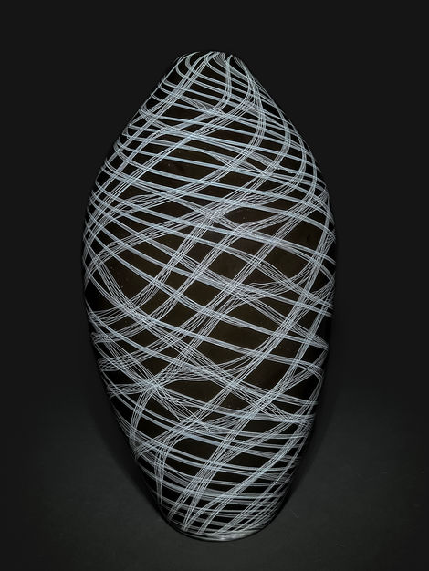 peter tietbohl glassbypeter black brocade glass vase