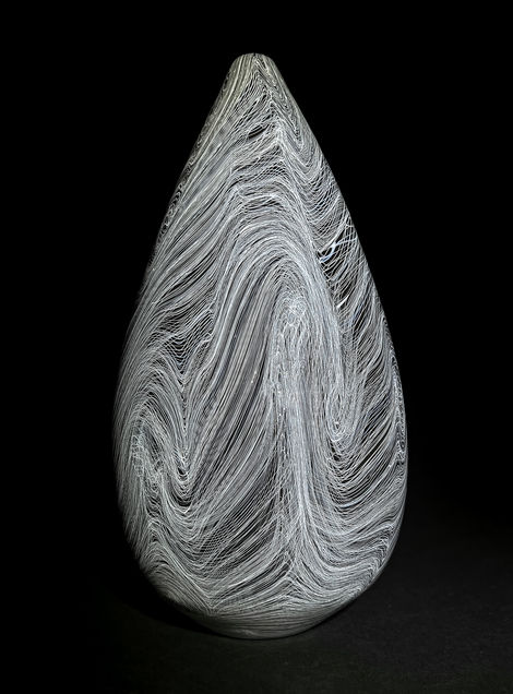 peter tietbohl glassbypeter black brocade glass vase