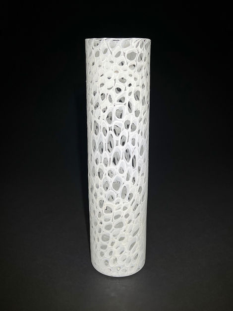 peter tietbohl glassbypeter white glass murrine vase