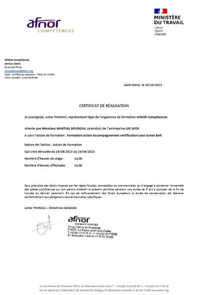 certification Hamanan