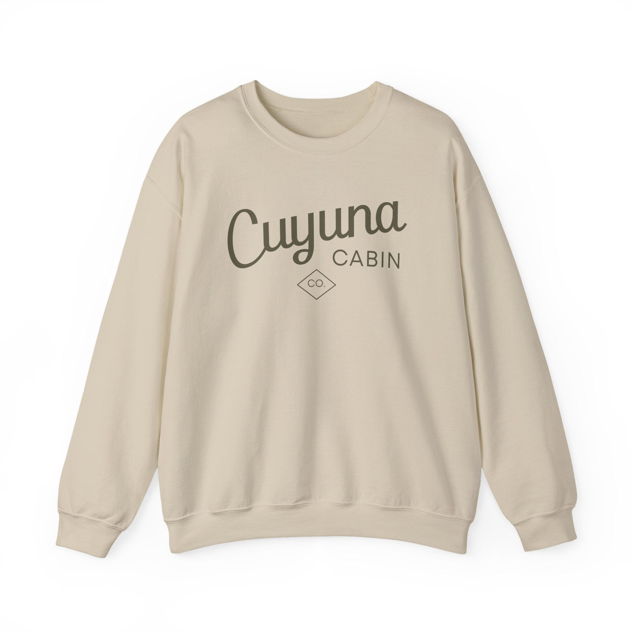 Cuyuna Cabin Collection Crewneck Two- Sand/Green Design