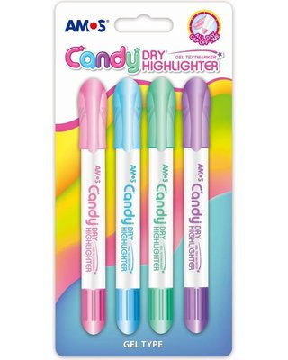 Amos Candy Dry Highlighters Pack of 4