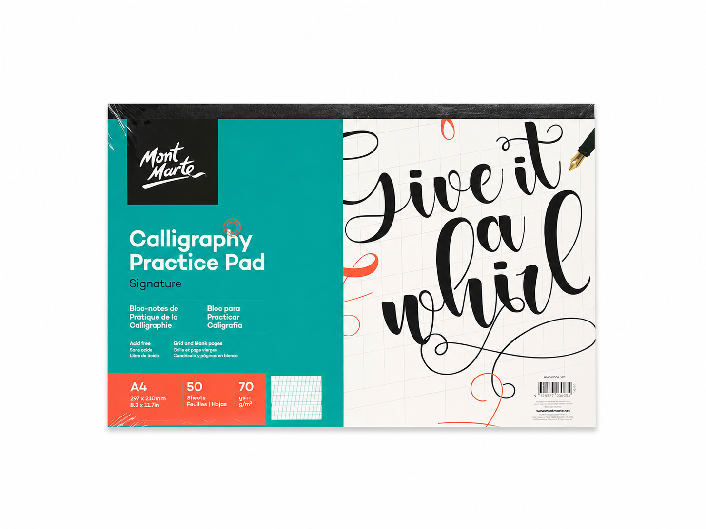 Mont Marte Calligraphy Practice Pad Signature 70gsm 50 Sheets A4