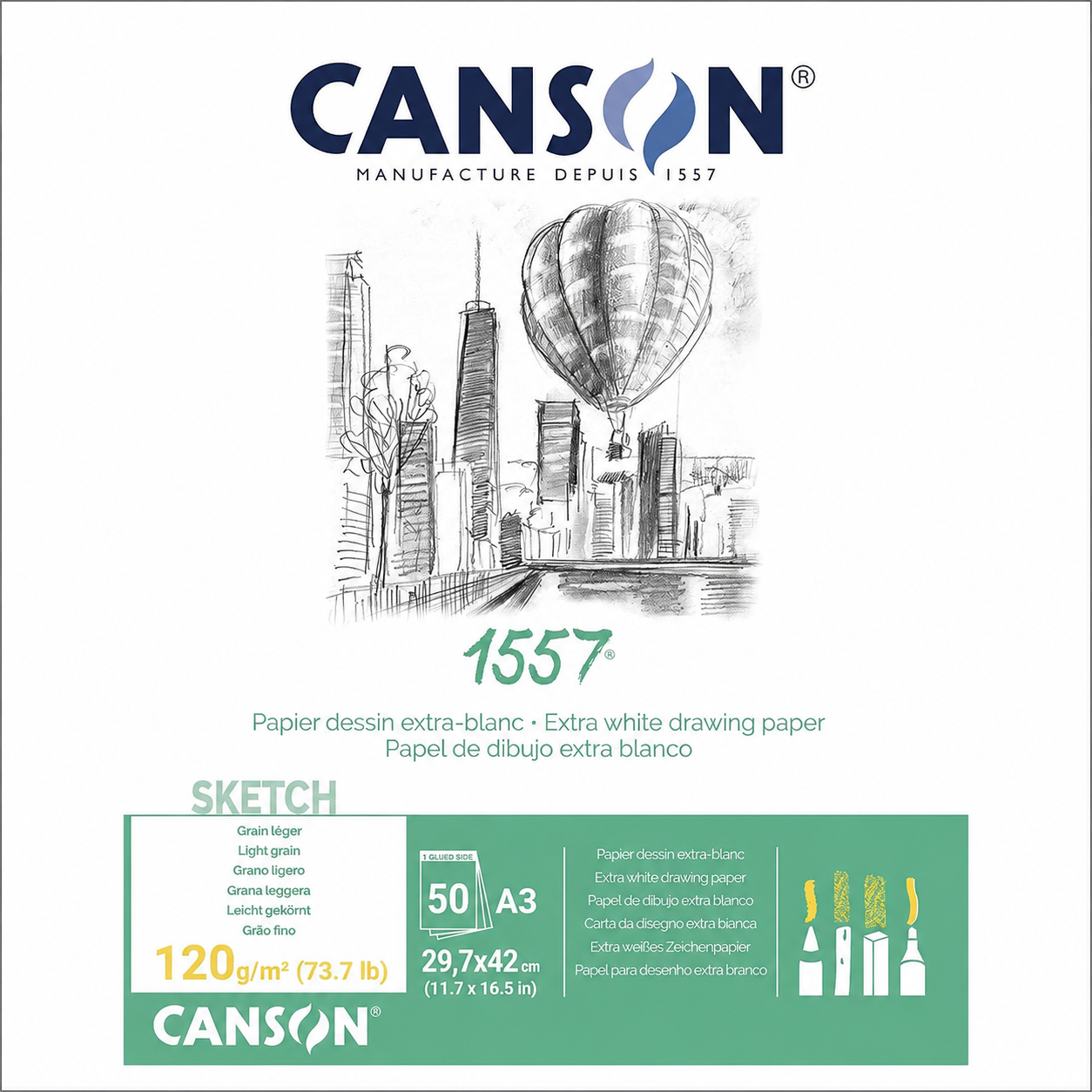 Canson 1557 Sketch Pad A3