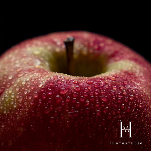 Photographie en gros plan d'une pomme pour un Restaurant Végétarien prise par une photographe culinaire