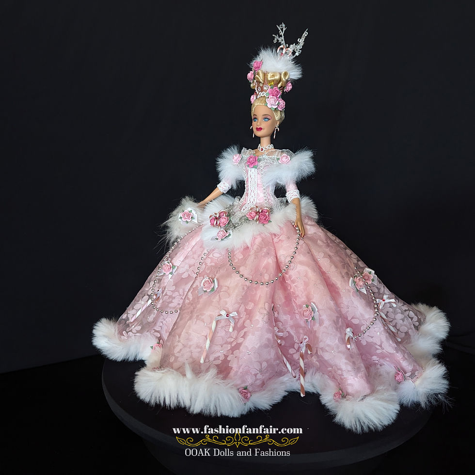 Thumbnail: ~Peppermint Frost~ Barbie Doll – Pinkmas Rococo Repaint, Holiday Display