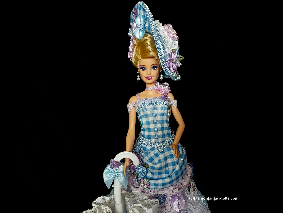 Thumbnail: Celestine Bluebelle – OOAK Couture Spring Promenade Victorian Lady Doll