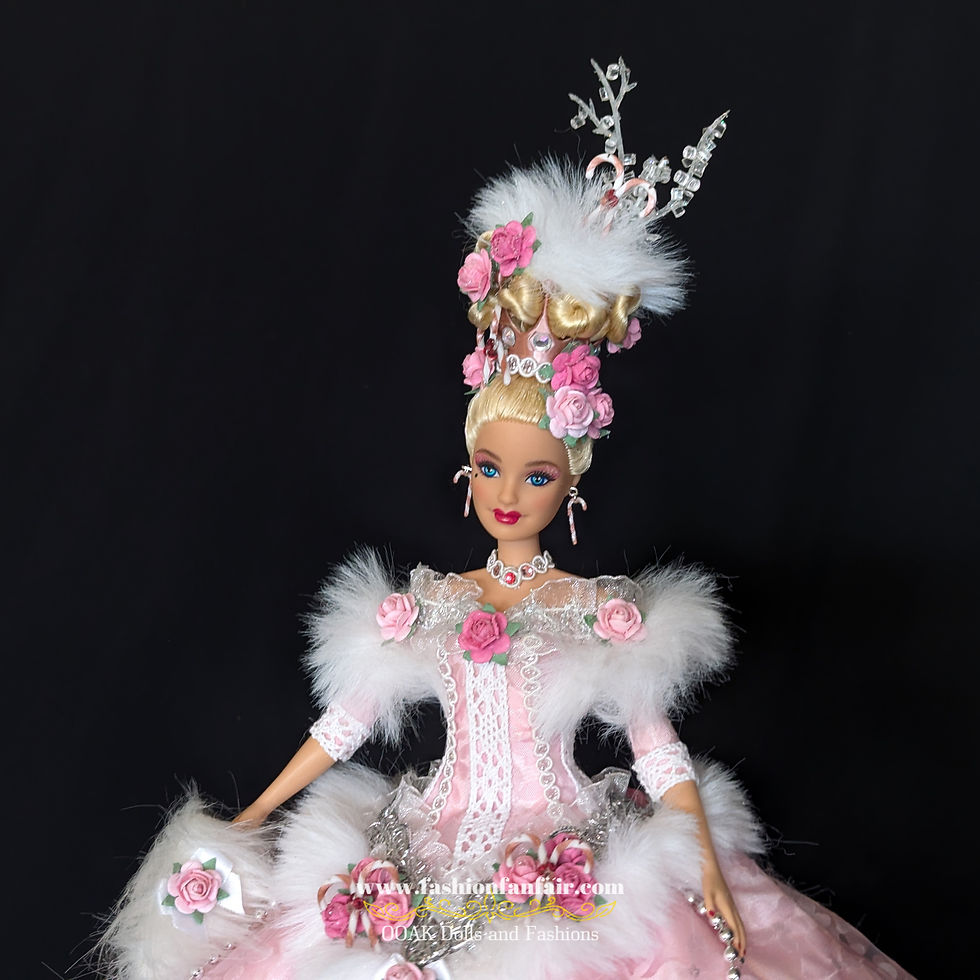 Thumbnail: ~Peppermint Frost~ Barbie Doll – Pinkmas Rococo Repaint, Holiday Display