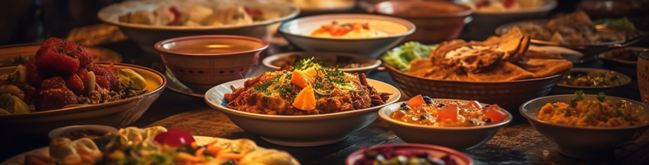 Arranged Food and Objects