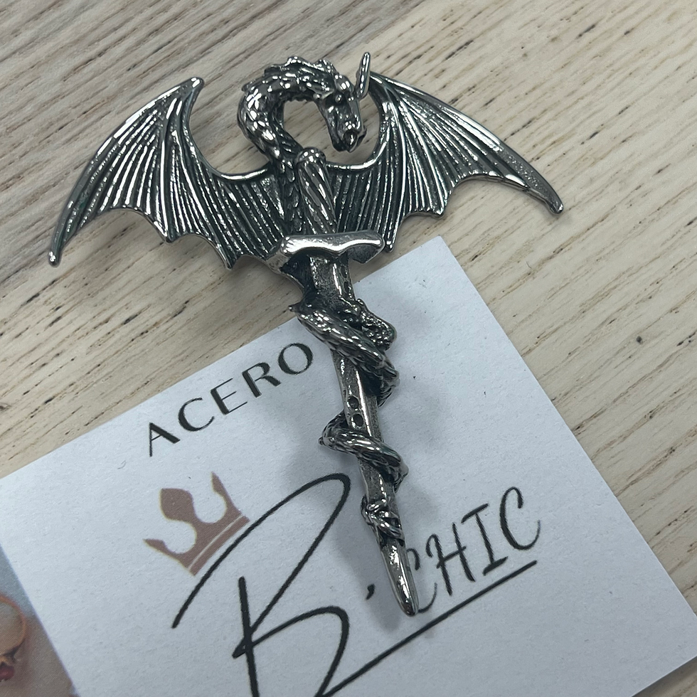 Thumbnail: Dije Acero Dragón En Espada