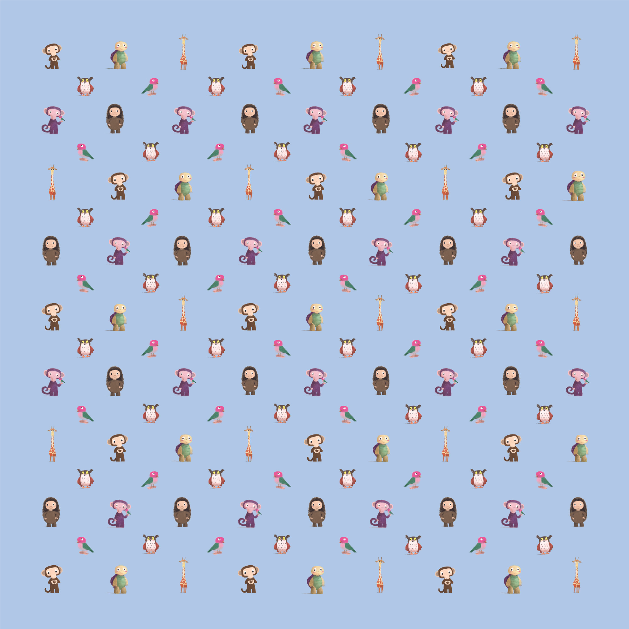 Colorful Animal Pattern Wall Decals for Kids' Spaces