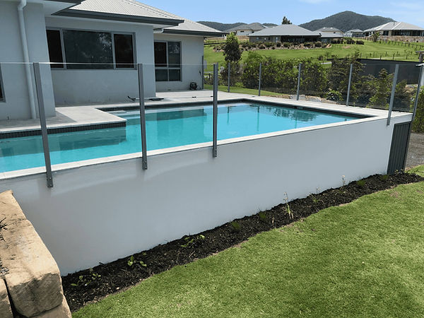 Pristine Pool Retaining Wall Render in Samford