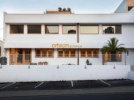 A Business front showcasing a beautiful Tyrolean stucco finish