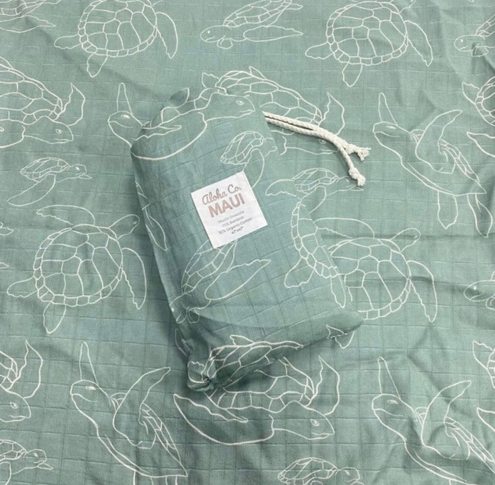 Thumbnail: Bamboo & Organic Cotton Muslin Swaddles + Matching Pouch