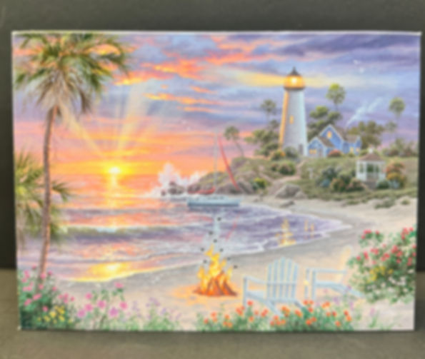 Honeymoon Sunset – 8x6 Lighted Mini Canvas Easel