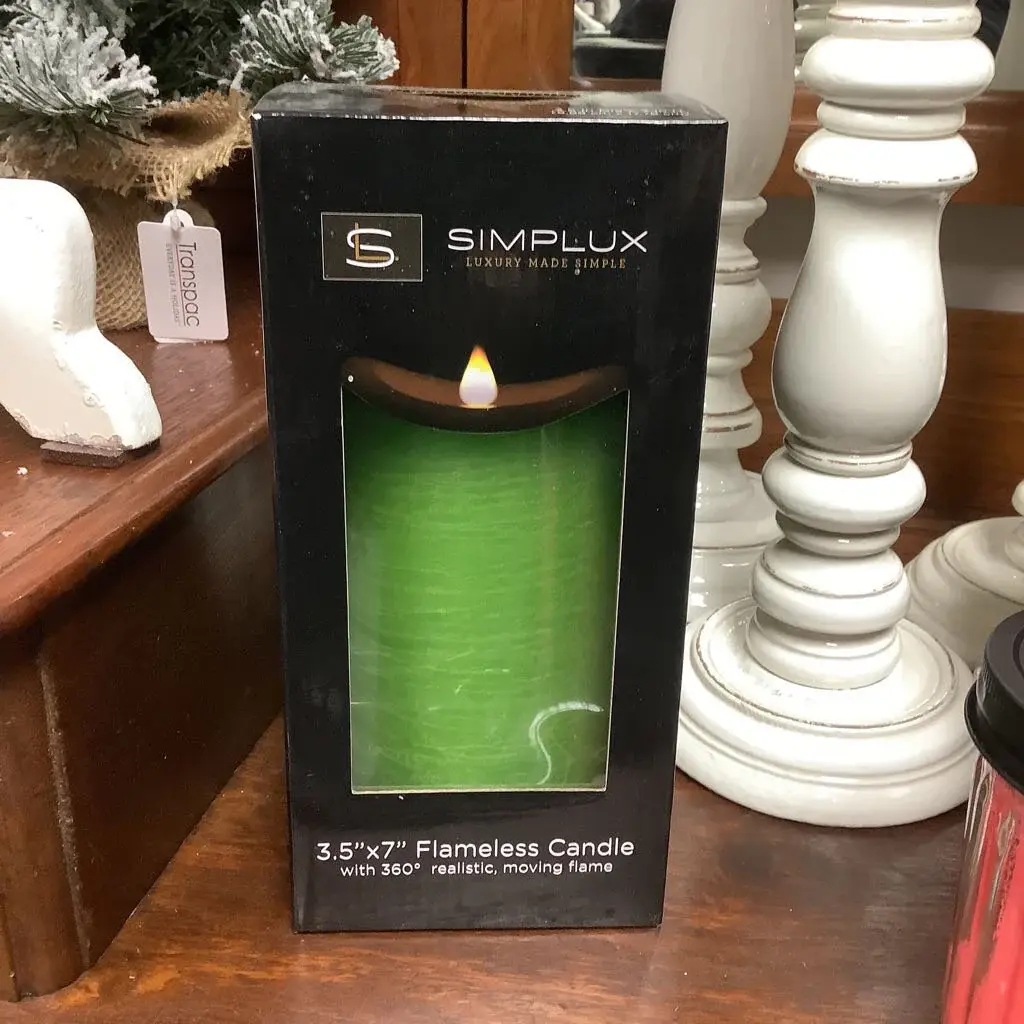 Simplux (3.5" x7") Flameless Candle (Green)