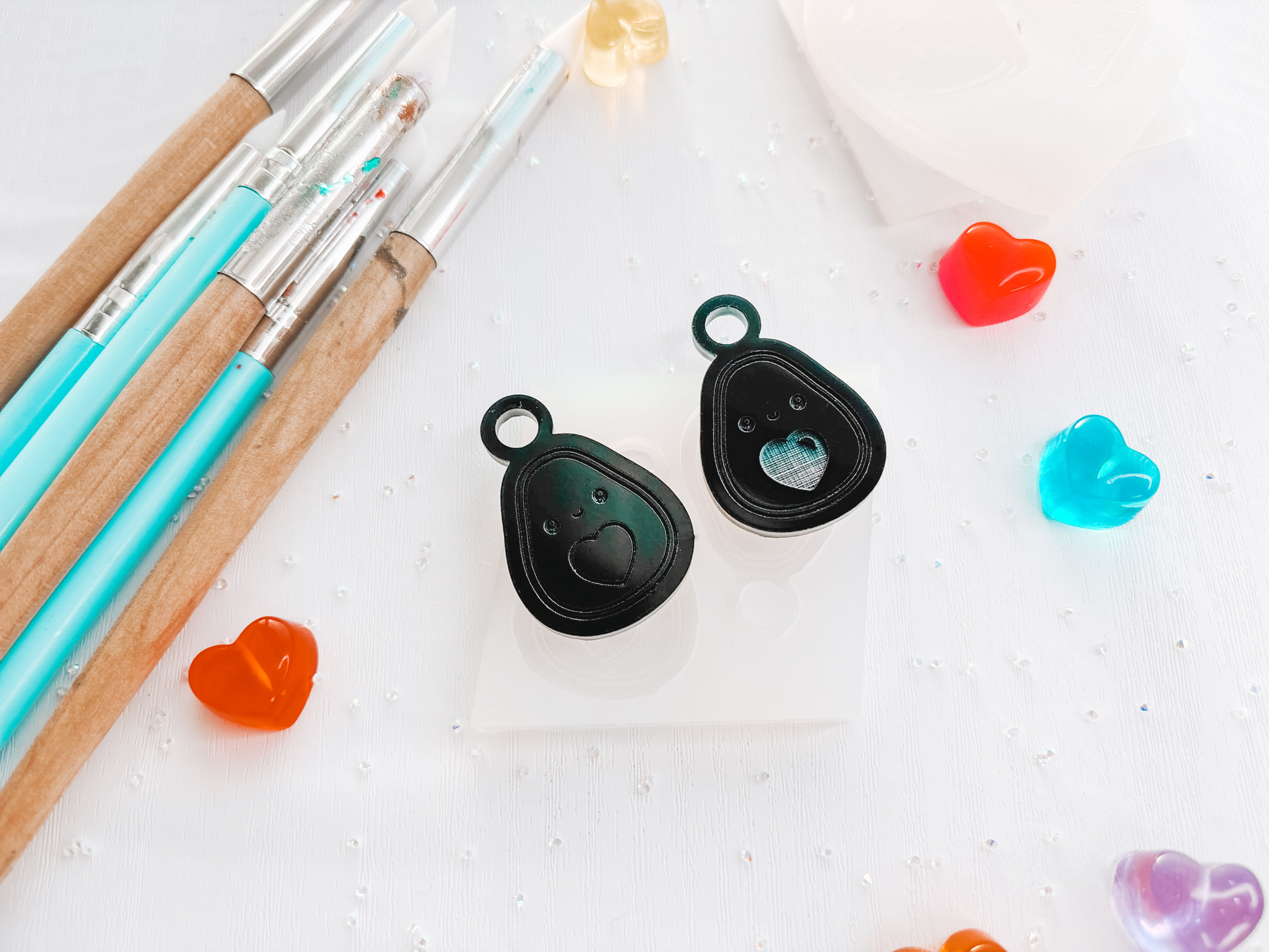 Avocado Besties Couple Keychain Silicone Mold