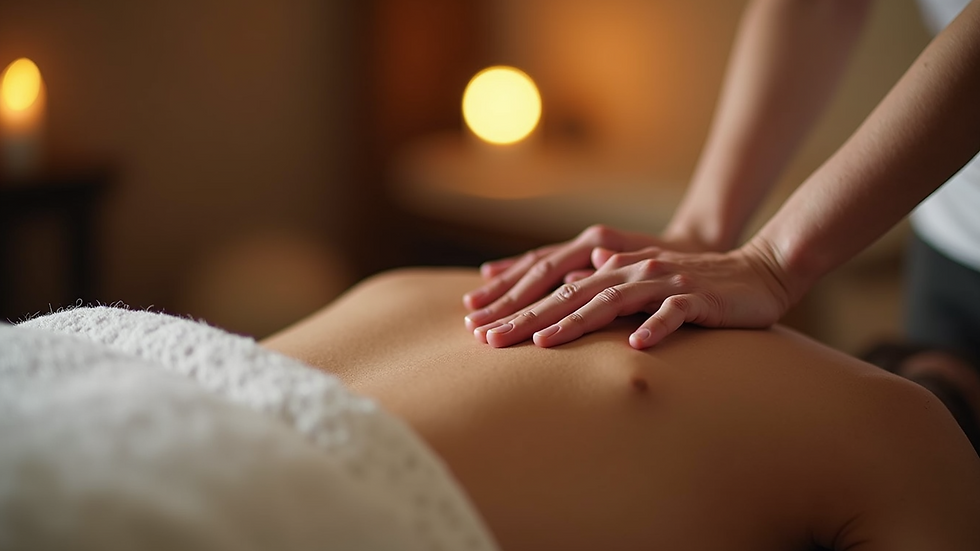 Eye-level view of a peaceful Reiki session