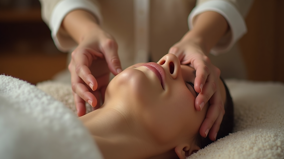 Close-up view of a Reiki healing session